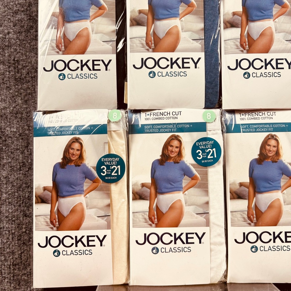 Jockey Classics French Cut 100% Combed Cotton Panties Size 8 Lot of 9 NIP - Picture 6 of 8